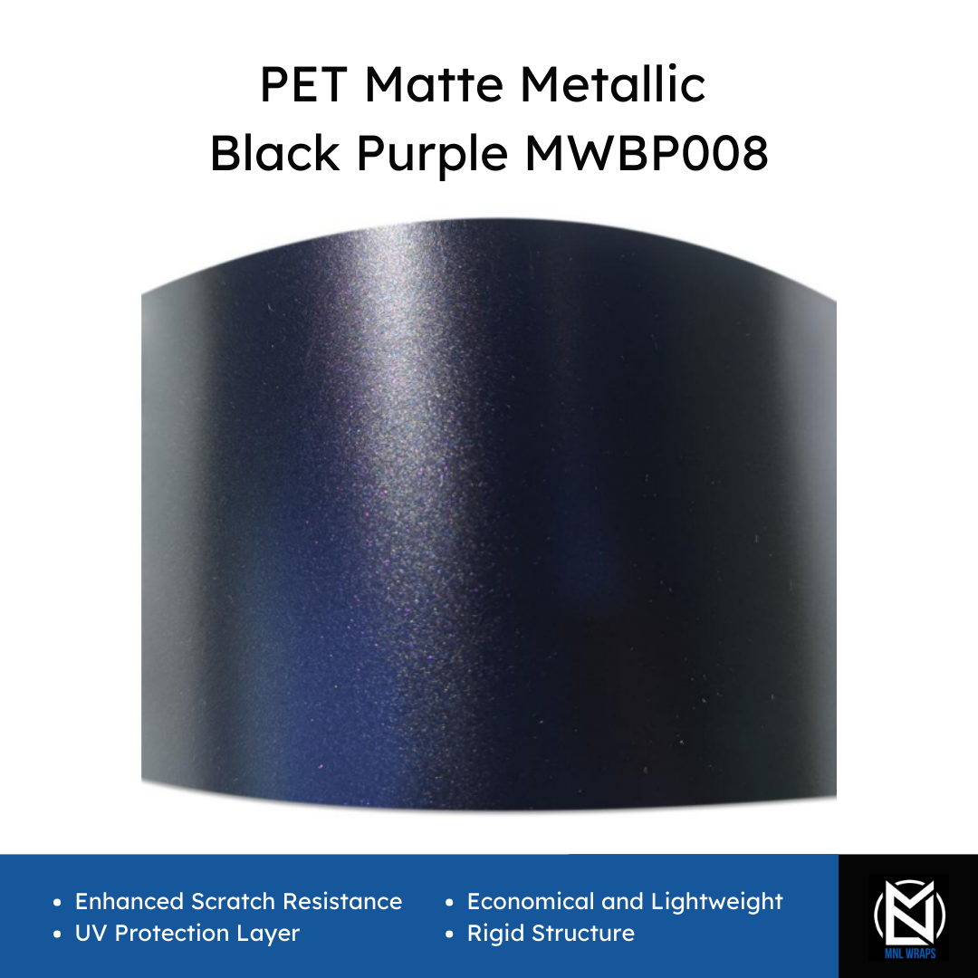 PET Matte Metallic Black Purple MWBP008